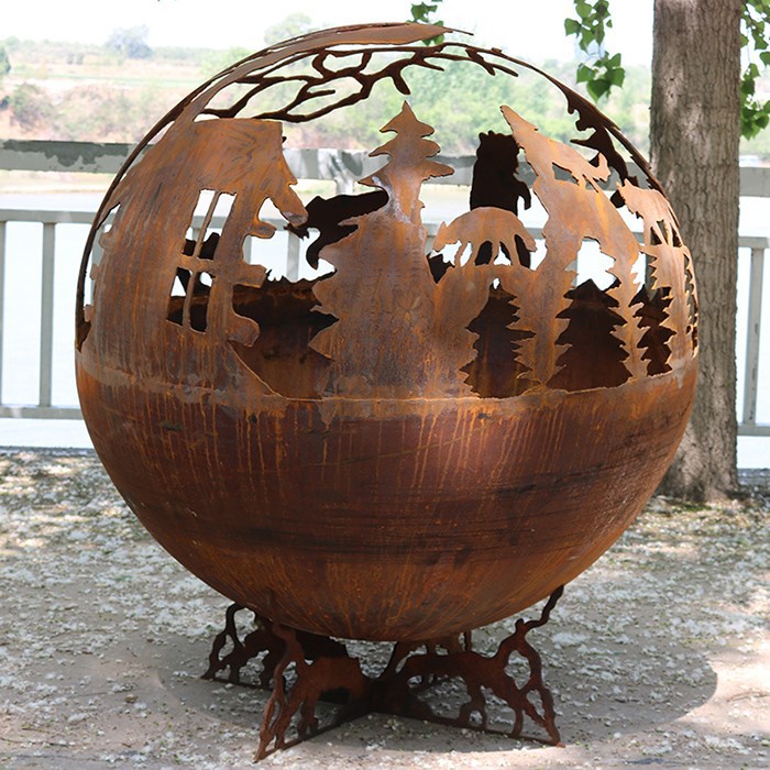 metal globe fire pit metal globe fire pit