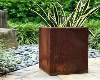 Corten Flower Pot For Outdoor Use