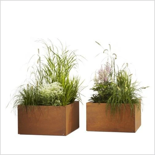 Corten Flower Pot For Outdoor Use