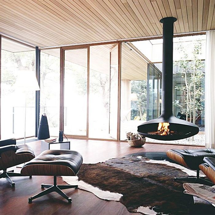 large wall mounted fireplace