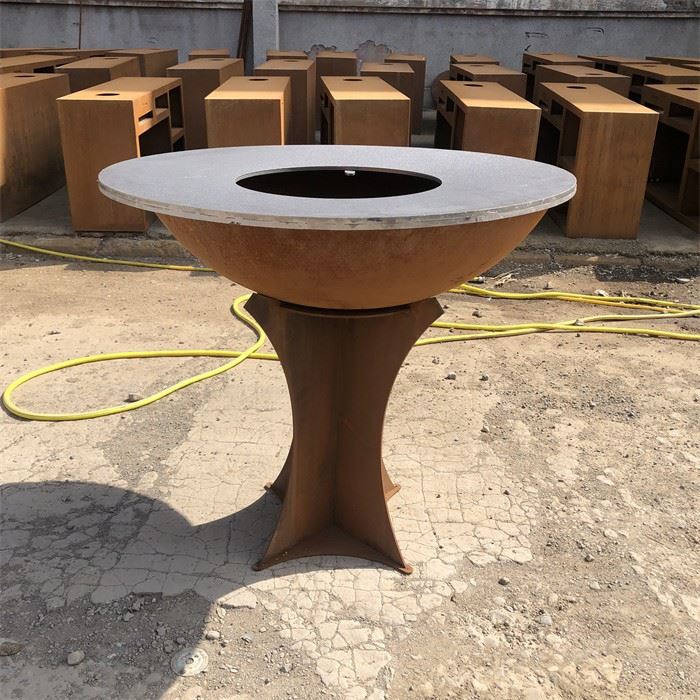Rusty Color Retro Bbq Grill Corten Steel Bbq Grill