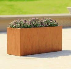 Timeless Bloom Corten Steel Outdoor Planter Pot