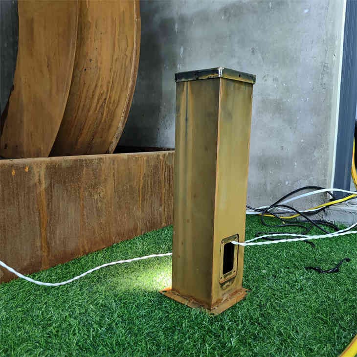 Garden Path Decorative Corten Steel Led Light Box